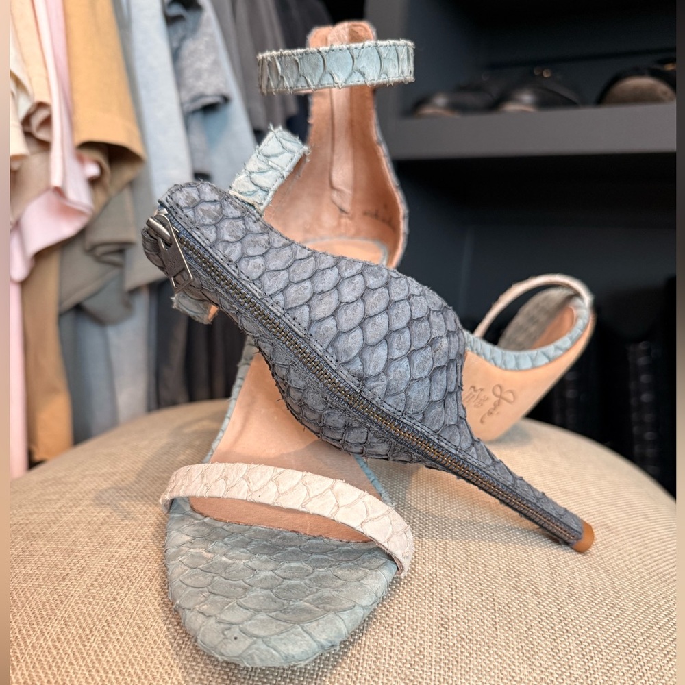 Joie Genuine Python Snakeskin Ankle Strap Stilett… - image 7